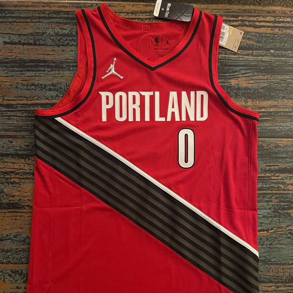 Authentic Damian Lillard Trailblazers 75th Anniversary Statement Edition Jersey.